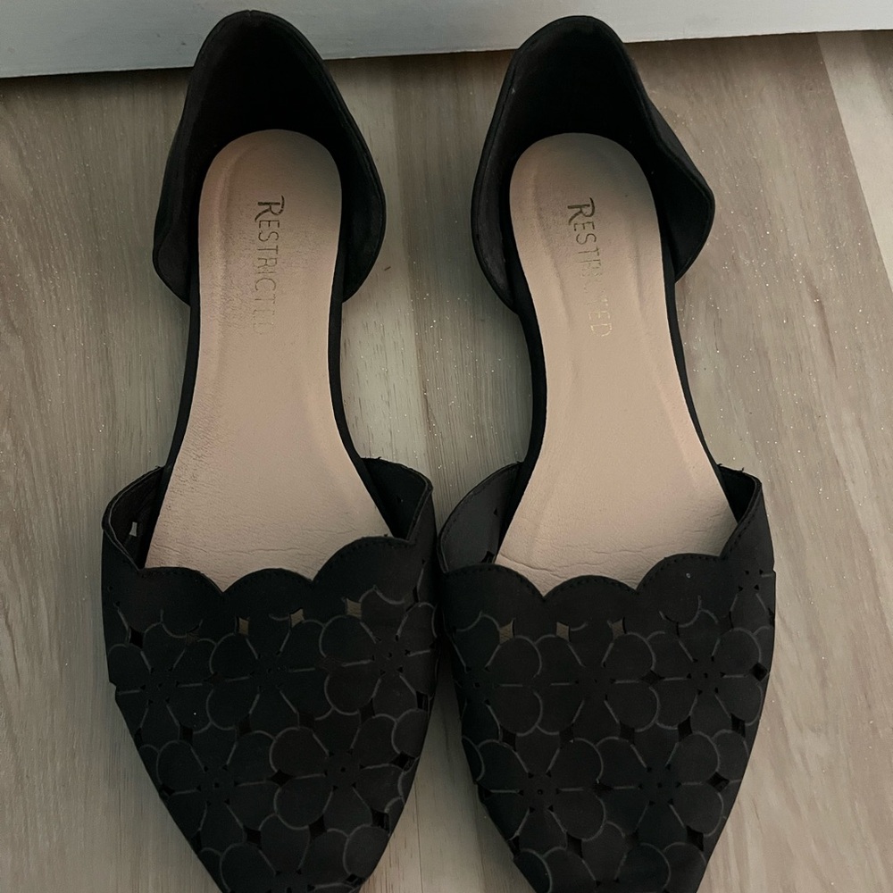 Restricted Black Suede Flats for Everyday Comfort